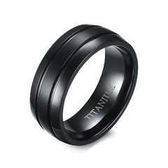 Anel preto titânio masculino ( cod. TR-016B ) - comprar online