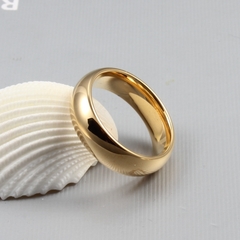 Unidade aliança clássica em tungstênio 6 mm banhada a ouro 18k ( cod. CTR-011 ) - comprar online