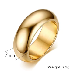 Par de alianças clássicas 7mm banhado a ouro 18k ( cod. R-112G ) - Judith Jóias 