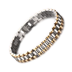 Pulseira Bracelete Aço 316l Banhado A Ouro - comprar online