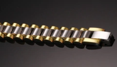 Pulseira Bracelete Aço 316l Banhado A Ouro na internet