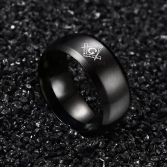 Imagem do Anel masculino em titânio preto maçom ( cod. R-017B )