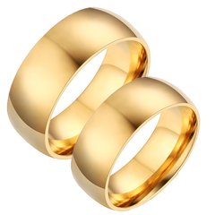 Par de Aliança Clássica 8mm Folheado a Ouro 18K