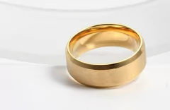 Par de alianças escovado banhado a ouro 18k em 8mm - loja online