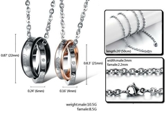 Imagem do Colar Casal Forever Love Banhado A Ouro Rosê e Ródio