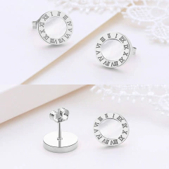 Conjunto par de brincos  e anel solitário titânio - comprar online