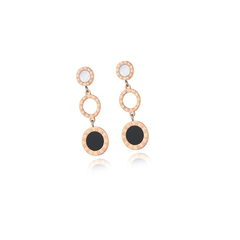 Brinco feminino luxo banhado ouro rosê relógio número romano - comprar online