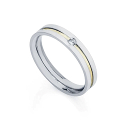 Aliança Feminina Namoro Compromisso Zircônia Fio Ouro 18k - comprar online