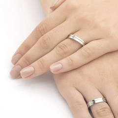 Aliança Feminina Masculina Namoro Compromisso Fio Ouro 18k - loja online
