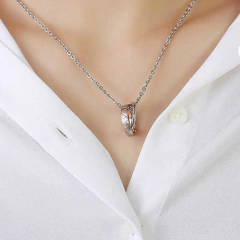 Colar Casais Namorados Prateado Banhado Ródio Ouro Rosê 18k na internet