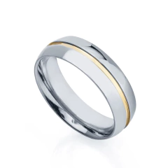 Aliança Anel Feminino/masculino Fio Ouro 18k 6mm