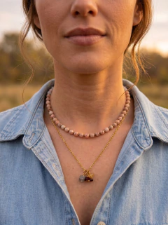 Collar combo Larimar rosa by Maran