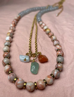 Collar combo Larimar rosa by Maran - comprar online