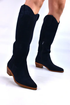 Botas altas gamuzon azul oscuro 37