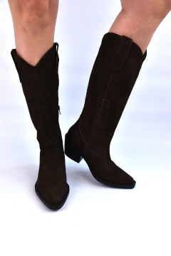 Botas altas gamuzon azul oscuro 37 - comprar online