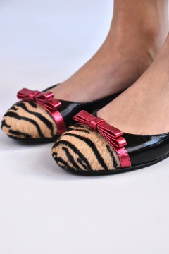 Flats Lucia negro con pelo 37 en internet