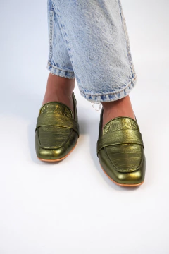 Imagen de Mocasines Jaspe croco verde