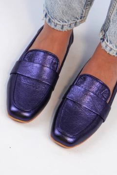 Mocasines Jaspe croco azul en internet