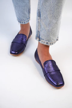 Mocasines Jaspe croco azul - VL Shoes