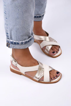 Sandalias Aurora tiza y platino (preventa-envío a partir del 5/12) - tienda online