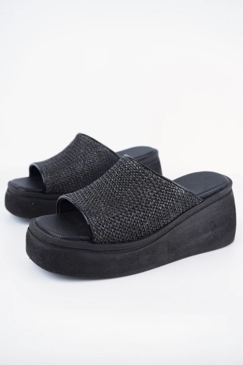 Sandalia Escorpio rafia negro - comprar online