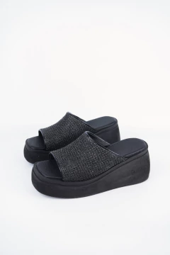 Sandalia Escorpio rafia negro - VL Shoes