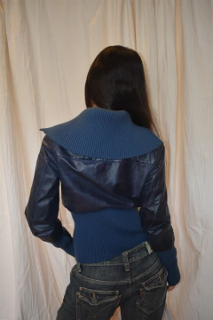Campera de cuero Las Pepas azul (S) - wonder.outfitters