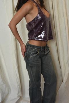 01. Jean Levi's engineered y2k un bolsillo regulador trasero color gastado (S) - tienda online