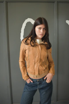 Campera y2k 100% cuero italiano (S) - wonder.outfitters