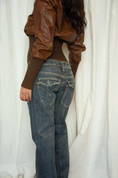 Imagen de Campera 100% cuero Las Pepas marron (L)