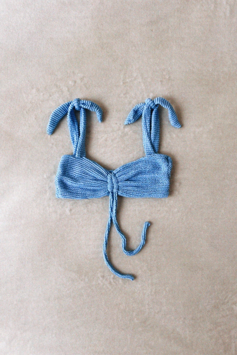 Top Girasol pastel celeste