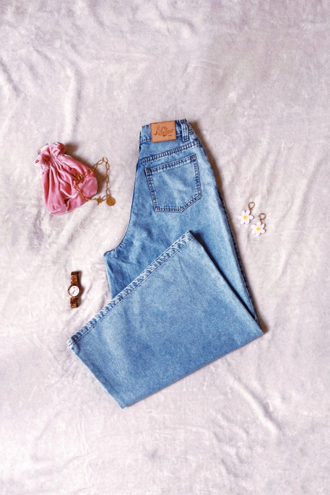 Jean super wide celeste vintage - comprar online