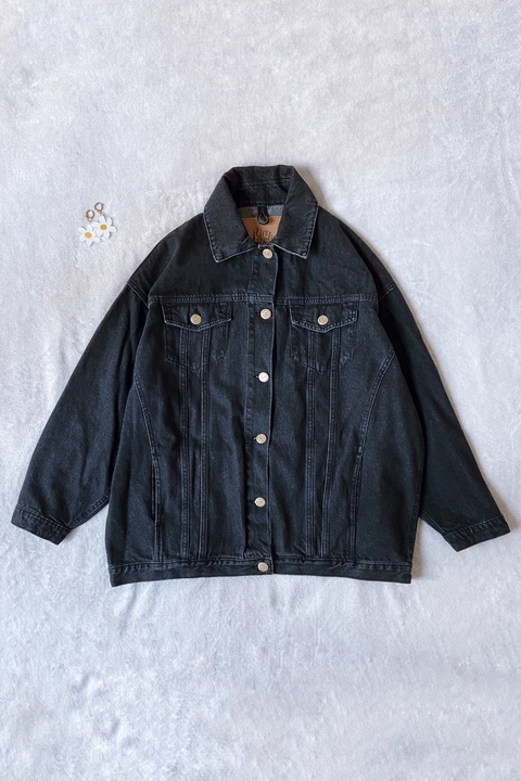 Campera Sol denim negra