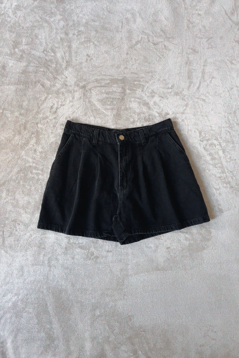 Short denim pinzado margarita negro stone - comprar online
