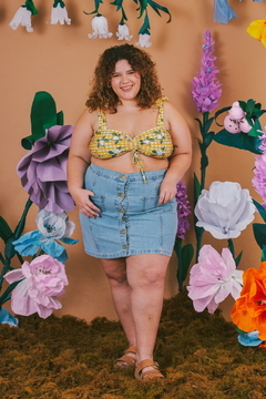 Falda laurel denim celeste vintage - tienda online