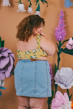 Falda laurel denim celeste vintage - tienda online