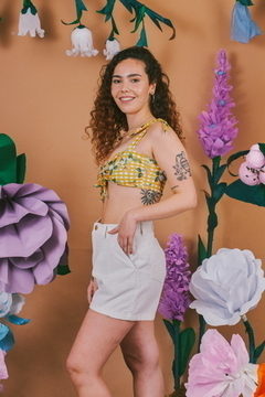 Short denim pinzado margarita azul stone - Aire Molino
