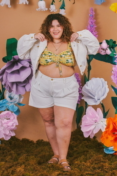 Imagen de Short denim pinzado margarita azul stone