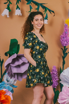 Vestido lima limon negro - Aire Molino