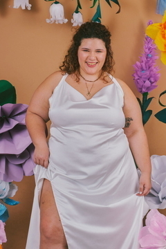 FERIA vestido nispero largo Rosa beige talle 4
