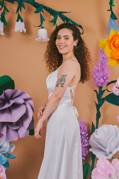 Imagen de vestido nispero largo blanco tiza