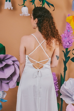 vestido nispero largo blanco tiza - comprar online