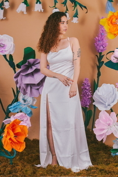 FERIA vestido nispero largo Rosa beige talle 4