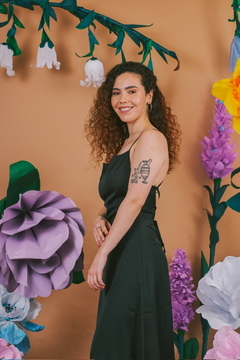 vestido nispero largo negro - comprar online