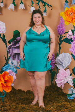 vestido durazno corto petroleo en internet