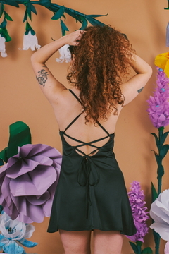 vestido durazno corto pistacho - Aire Molino