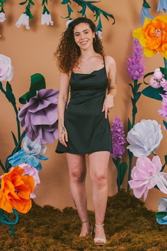 vestido durazno corto pistacho - Aire Molino