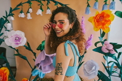 Top Girasol pastel celeste - comprar online