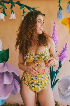Top Girasol flor negro - comprar online