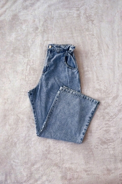 Jean limón wide recto celeste vintage